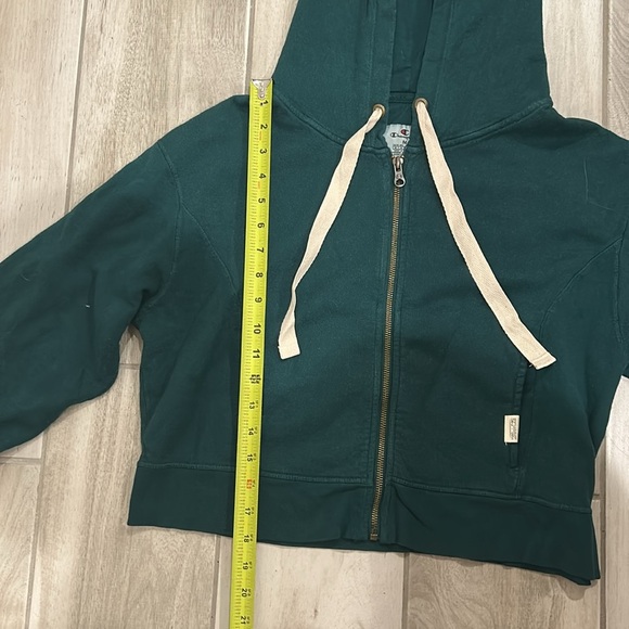 CHAMPION VINTAGE WAVE WASH ZIP-UP HOODIE IN WASHED Green Size M - Picture 7 of 7